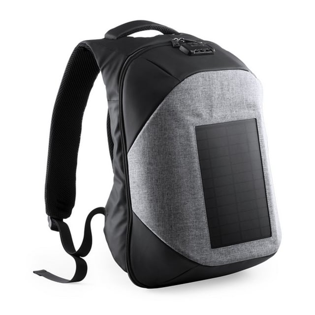 If you're passionate about <b>IT and electronics</b>, like being up to date on technology and don't miss even the slightest details, buy <b>Anti-theft Rucksack with USB and Tablet and Laptop Compartment 146128</b> at an unbeatable price.<ul><li>Material: Polyester 900D</li><li>Includes: <ul><li>Solar charger</li><li>Compartment for Tablet (up to 10”)</li><li>Notebook compartment (up to 15")</li></ul></li><li>Water resistant</li><li>Connection: USB</li><li>Not included: Power Bank</li><li>Safety fastener: yes</li><li>Approx. dimensions: 34 x 45 x 16,5 cm</li></ul>