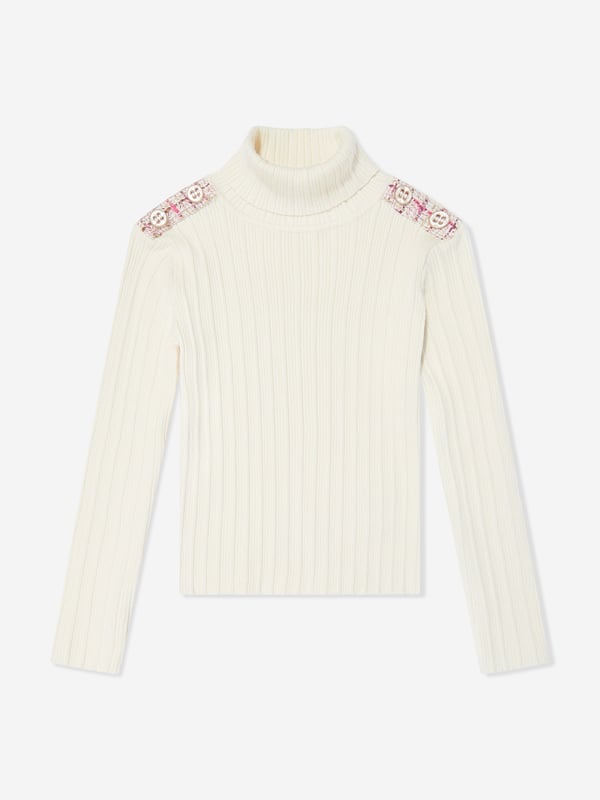 Introducing the Patachou Girls Ribbed Jumper in White, a luxurious addition to your little girl's AW2024 wardrobe. Exquisitely designed to blend comfort with elegance, this piece is a must-have staple: **Exclusively Ribbed Texture:** Crafted to elevate style with a comfortable, form-fitting design. **Pristine White Hue:** A versatile and timeless colour that enhances any outfit. **Premium Fabric:** Soft, breathable, and long-lasting qualities ensure comfort all day.Ensure your girl shines in sophistication with the Patachou Girls Ribbed Jumper. Ideal for stylish seasonal transitions!