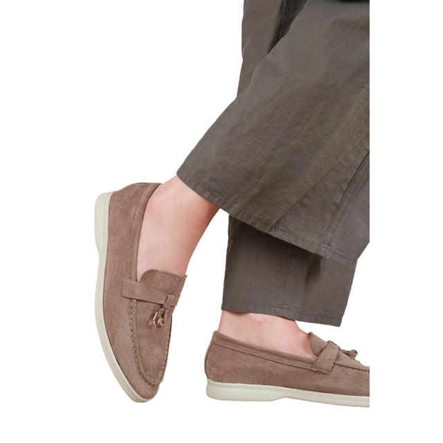 Where's That From Womens/Ladies Pegasus Charm Slip-on Loafers (Khaki)