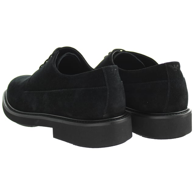Emporio Armani Coconut Formal de gamuza negro Zapatos para hombres X4C451_XF053_00002