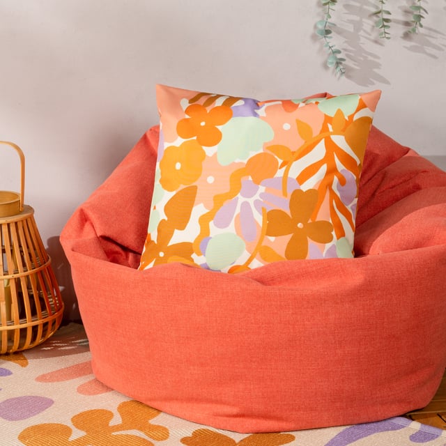 This fun outdoor cushion, features bold, funky floral shapes, inspired by modern abstract art, but with a retro twist. The design is set against a fresh neutral background and printed on UV, water resistant Polyester. On the dual toned reverse, the abstract floral shapes have a solid ochre gold background, giving you an amazing alternative style option. Why not match with our Amelie digitally printed outdoor rug to add instant happiness to your patio, balcony, or terrace!