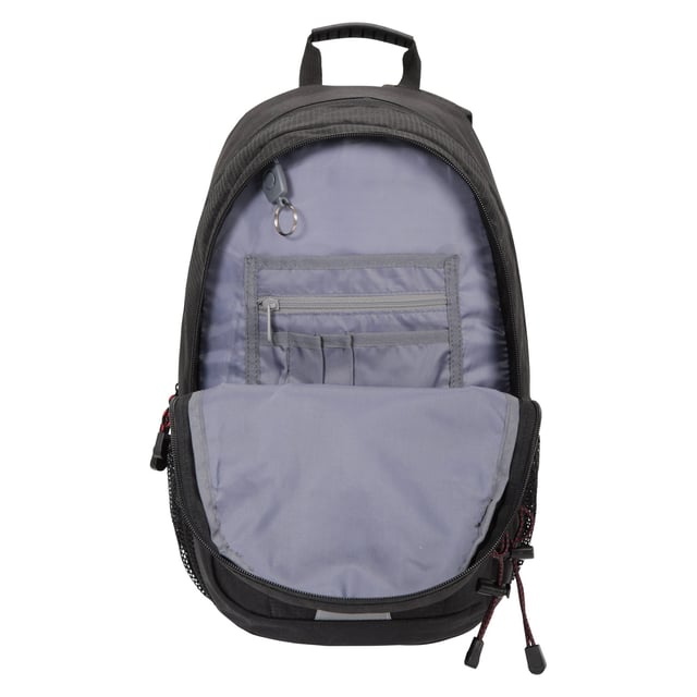 Yttre material: 100% polyester. Fyllningsmaterial: 88% skum, 12% PU (polyuretan). Höjd: 45 cm. Längd: 30 cm. Bredd: 21 cm. Tygteknik: Andningsbart. Design: Logotyp. Fästning: Dragkedja. Justerbar rem, fodral för bärbar dator, organiseringsdel, vadderat fack, vadderad rygg i nät, reflexdetaljer. Fack: 2 flaskhållare, fack med dragkedja. Kapacitet: 23L. Fodermaterial: 100% Polyester.