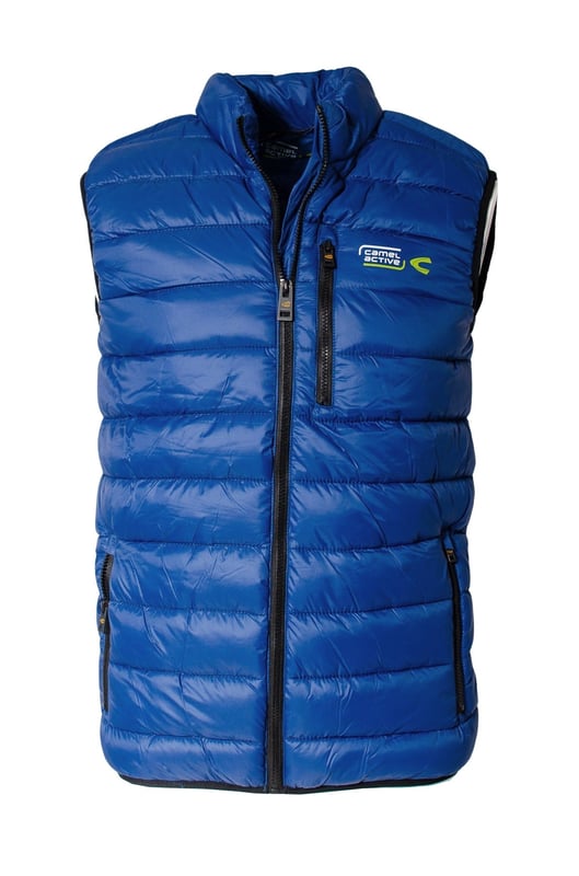 Thanks to its modern synthetic materials, this vest is water-repellent, windproof and padded without using down. Its fashionable quilted pattern will complement your leisure looks to make a great basic accessory. There are some practical pockets: two inside pockets and two zip pockets on the outside.