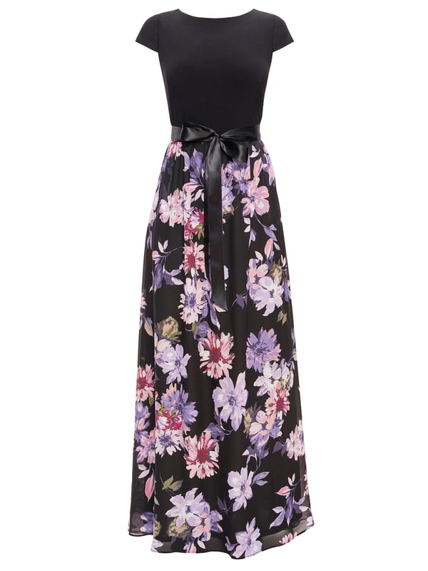 Auburn Chiffon And Jersey Maxi Dress