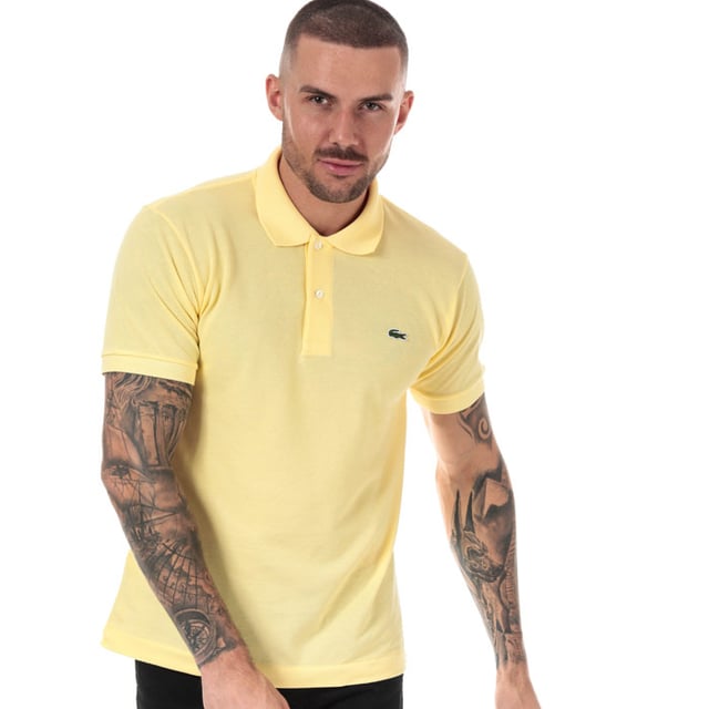 Lacoste L1212 poloshirt met klassieke pasvorm voor heren, geel
