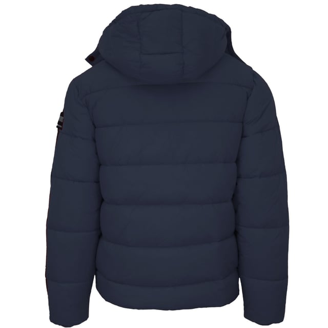 �Mant�ngase c�lido y elegante con el logotipo de Plein Sport Circle Circle Navy Blue Jacket! Hecho en mente con comodidad, esta elegante chaqueta azul marino presenta un forro acolchado y el logotipo de Plein Sport Circle. �Disfruta de una calidez superior combinada con elegancia atemporal! Pacetas delanteras de cierre de cremallera, parche en el cofre, capa con capucha de cierre central de cremallera, relleno: 100% poliamida, forro: chaqueta acolchada 100% poli�ster, estilo de cierre de cremallera: UPPS01F 85