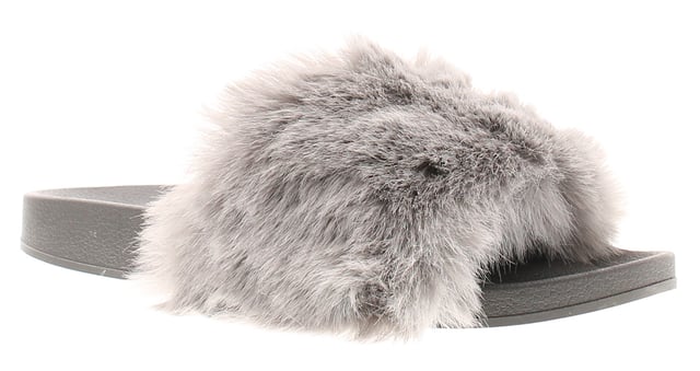Grey sales fluffy sliders