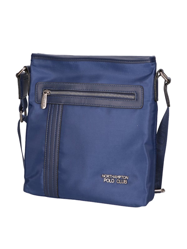Northampton polo club Bolso de hombro de mensajería para hombres con tela suave más detalles de cuero vegano. Compartimento único.