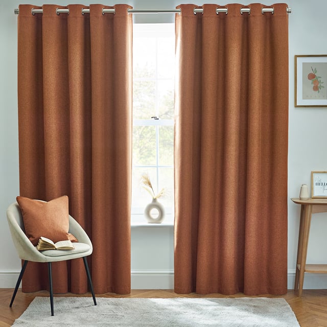 In modern fresh tones, the Dawn blackout eyelet curtains provide both functionality and effectiveness for your home. The soft-textured, temperature regulating marl effect fabric not only keeps out the light, but also ensures your home is cool in summer and warm in winter.