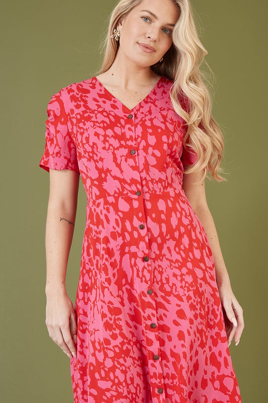 Pink Animal Print Shirt Dress pink-animal-print-shirt-dress