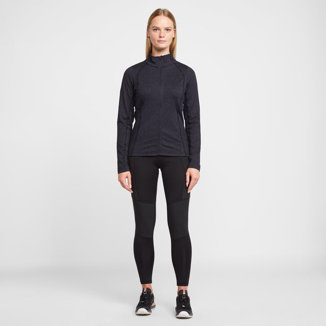 Don't let winter force a break in your training regime.The Women's Activity Fleece is built for high-action outdoors pursuits, performing as a lightweight, flexible midlayer under a hard shell or as a throw-on layer for post-workout warmth. The elasticated hood, cuffs and hem keep the cold at bay whilst the high face guard kicks the windchill to the sidelines. - Stretch polyester main body fabric - Fixed hood with elasticated binding and high face guard - Full front exposed zip - 2 x concealed lower zip pockets - Elasticated hem and cuffs - Heat transfer graphic print at chest and left cuff