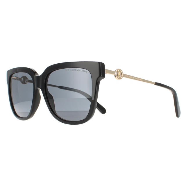 Marc Jacobs Square Womens Black  Grey MARC 580/S  Sunglasses are a elegant square style crafted from lightweight acetate. The one piece nose pads and plastic tips ensure all day comfort while the metal temples feature the Marc Jacobs logo for authenticity.