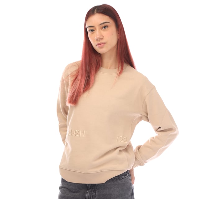 Ambush Crewneck Sweatshirt in beige.- Ribbed crew neck.- Ribbed trims.- Tonal logo embroidered on the front.- Regular fit.- 100% Cotton.- Ref: BWBA0060016161
