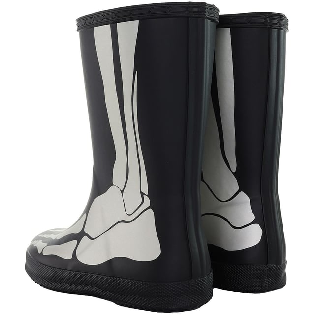 Hunter First Reflective Kids Black Wellington Boots â€“ a perfect blend of safety, style, and durability for the youngest adventurers. Designed with little ones in mind, these boots not only keep their feet dry on rainy days but also add a playful touch with reflective detailing. Here's a detailed description highlighting the key features of these boots:

 Child-Friendly Design:  The Hunter First Reflective Kids Boots are crafted with the comfort and safety of little feet in mind. The design is specifically tailored for children, providing an easy-to-wear, lightweight, and flexible fit.

 Reflective Detailing:  Safety meets style with the reflective detailing on these boots. The black surface comes to life when exposed to light, ensuring enhanced visibility in low-light conditions. This feature adds an extra layer of protection, making your child more visible during evening walks or gloomy weather.

 Waterproof Protection:  Let your little ones splash and play without worry. These Wellington boots are constructed with high-quality, waterproof materials, keeping their feet dry and comfortable in rain or puddles. The durable design ensures long-lasting performance, even with active play.

 Easy On and Off:  The pull-on style with a convenient pull tab makes these boots easy for kids to put on and take off independently. Say goodbye to struggles with laces or complicated closures â€“ these boots are designed for hassle-free wear, promoting independence for young adventurers.

 Comfortable Lining:  The interior of the boots is lined for added comfort during extended wear. The soft lining helps keep little feet cozy, making these boots a reliable choice for all-day adventures, whether it's a walk in the park or exploring nature trails.

 Durable Construction:  Built to withstand the energy and enthusiasm of active kids, these boots feature a sturdy construction that can handle rough and tumble play. The high-quality rubber material ensures durability, making them a reliable companion for various outdoor activities.

 Grip and Stability:  The treaded outsole provides excellent grip and stability on different surfaces, ensuring that your child can confidently explore various terrains without slipping. Whether it's wet grass, mud, or pavement, these boots offer reliable traction.

 Easy to Clean:  Parents will appreciate the easy maintenance of these boots. The smooth surface allows for quick and simple cleaning â€“ just wipe off any dirt or mud, and they're ready for the next adventure.

Equip your little explorer with the Hunter First Reflective Kids Black Wellington Boots â€“ where safety and style come together to create a footwear experience that both kids and parents will love. Let them step out in confidence, ready for whatever outdoor fun comes their way.