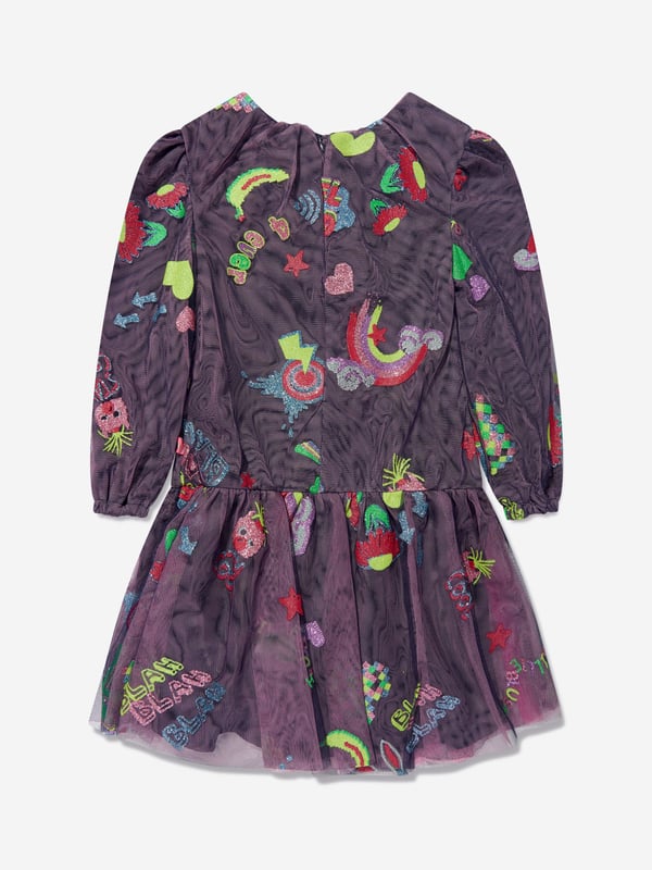 Billieblush amplify freedom and positivity in their aesthetics. This girls navy dress captures the label's lively and sophisticated feel. Made in mesh tiered layering with long flounced sleeves, a peplum hem, elasticated cuff sleeves and exotic embroidered motifs. Features 'Feel Good' slogans for a fun feel. Long Flounced Sleeves  Crew Neck Zip-Up Fastening  Mesh Tiered Layering  Peplum Hem  Cotton Lining  Elasticated Cuff Sleeves  Exotic Embroidered Motifs 'Feel Good' Slogans Billieblush : Girls Height2Y: 33" / 86cm3Y: 37" / 94cm4Y: 40" / 102cm5Y: 42" / 108cm6Y: 44" / 114cm8Y: 49" / 126cm10Y: 54" / 138cm12Y: 59" / 150cm