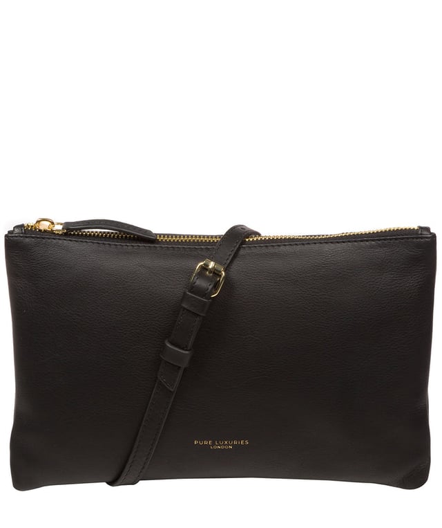 Crafted from high-quality Nappa leather, the 'Anya' cross body bag from Pure Luxuries London's Marylebone Collection is a must-have thanks to the super soft-to-the-touch feel and finish. A stylish zip-over top secures the central compartment which is lined with 100% cotton for a flawless look. Additional storage is provided by three card slots and a slip pocket, perfect for all your essentials. This accessory is adorned with a slim and adjustable strap with a maximum drop length of 65cm and complemented by eye-catching gold-coloured metal fittings and zips which give it an elegant look. The Pure Luxuries logo is embossed for an effortless and sophisticated finishing touch.