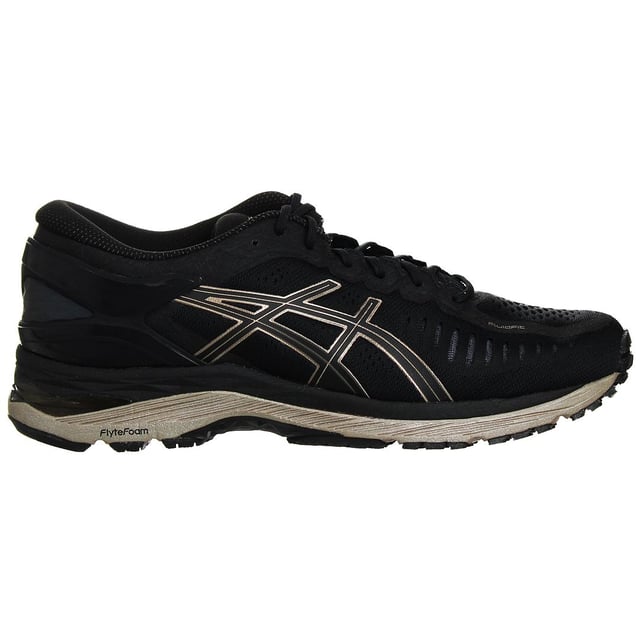 Introducing the Asics MetaRun Women's Black Running Trainers â€“ a pinnacle of innovation, comfort, and style, tailored specifically for the dedicated female athlete. These trainers are engineered to provide an unmatched running experience, offering a perfect balance of performance and aesthetics. Here's a comprehensive description of these exceptional running trainers along with their key features:

 Sleek and Minimalist Design:  
The Asics MetaRun Women's Black Running Trainers feature a sleek and minimalist design, exuding a timeless and sophisticated appeal. The classic black colorway adds a touch of elegance to your running gear, making them suitable for both athletic pursuits and everyday wear.

 MetaRun Technology:  
At the heart of these trainers is Asics' groundbreaking MetaRun technology, a culmination of years of research and innovation. This technology delivers an exceptional running experience by optimizing cushioning, stability, and responsiveness. It's designed to adapt to your unique running style, providing the perfect blend of support and comfort.

 FlyteFoam Midsole:  
The FlyteFoam midsole in these trainers offers exceptional lightweight cushioning, ensuring a responsive and energized ride. It minimizes the risk of fatigue and provides a springy feel with every stride.

 X-GEL Hybrid Cushioning:  
For superior shock absorption and cushioning, these trainers feature X-GEL hybrid cushioning technology, strategically placed in critical impact zones. This advanced cushioning minimizes the stress on your joints, reducing the risk of injury during high-impact activities.

 Adaptive Upper:  
The trainers' adaptive upper is designed to offer a glove-like fit, ensuring your feet remain secure and comfortable throughout your run. This feature minimizes friction and the likelihood of blisters, allowing you to focus on your performance.

 Breathable Mesh:  
The trainers incorporate a breathable mesh upper that promotes airflow, keeping your feet cool and dry, even during intense workouts. Say goodbye to sweaty and uncomfortable feet.

 Stabilizing Heel Counter:  
A stabilizing heel counter provides additional support and stability to your heel, preventing excessive movement and promoting a more efficient and injury-free running stride.

 Durable Outsole:  
The outsole of the MetaRun trainers is constructed from durable rubber, offering exceptional traction on a variety of surfaces. Whether you're on the track, trail, or pavement, you can trust these trainers to provide reliable grip.

 Gender-Specific Fit:  
These trainers are specifically designed for women, taking into consideration the unique anatomy of the female foot. This ensures a comfortable and supportive fit that caters to the needs of female athletes.

 Versatile Performance:  
Ideal for serious runners, these trainers are versatile enough to excel in various athletic activities, making them perfect for everything from long-distance running to cross-training.

Elevate your running game and showcase your commitment to both performance and style with the Asics MetaRun Women's Black Running Trainers. With cutting-edge technology, sleek design, and exceptional comfort, these trainers are the perfect choice for female athletes who demand the best in running footwear. Experience the ultimate fusion of innovation and elegance with every stride you take in these premium running trainers.