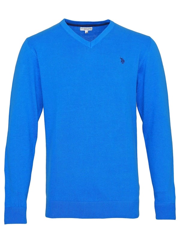 U.S. POLO ASSN. Fijn gebreide trui voor heren. Elegant en sportief tegelijk. Het merklogo is discreet maar duidelijk zichtbaar.