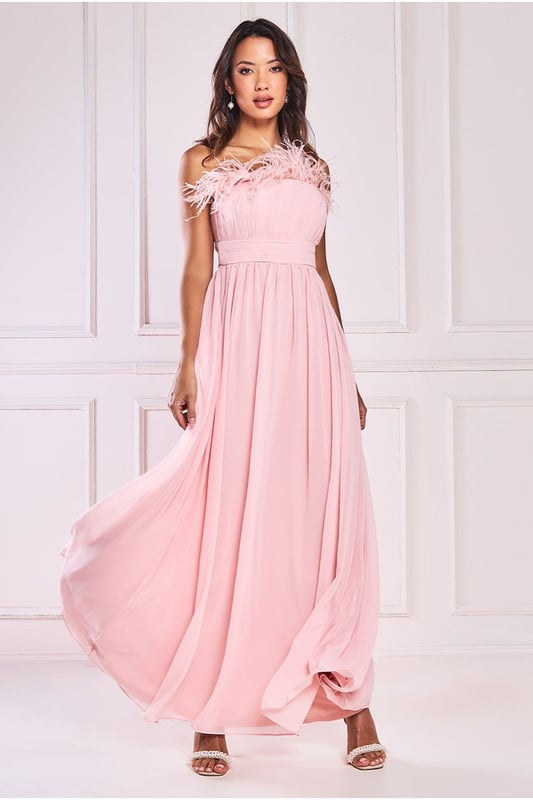 Chiffon bandeau maxi dress top