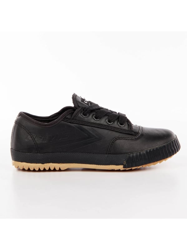 Basket Feiyue Leder B Garçon Schwarz Synthetik. Authentischer Schuh der Marke Feiyue - Streetwear/Sportswear Design von Feiyue - Feiyue für modebewusste Jungen, perfekt für den Alltag - Der schwarze Feiyue Basket passt perfekt zu Ihrer Garderobe - bequeme Synthetikmaterialien - klassische Schnürsenkel - Leder B - Synthetik.