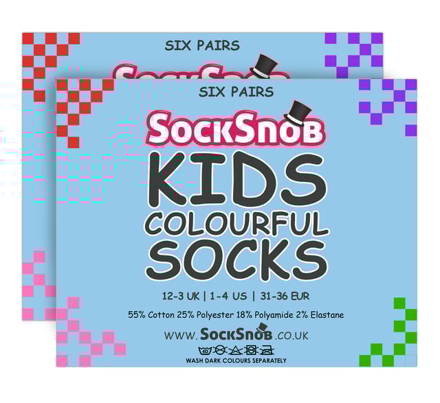 Reliable everyday socks are an essential for every child, whether they are using them for school or for casual wear. That’s why these great value packs of kids colourful socks in over 8 different colours are essential! These cotton socks are soft and comfortable as well as bringing a decent selection of bright colours to your child’s sock drawer. Not only that, you’ll find these socks are made to be great value for money as they come in a 12 pack pair. Ideal for stocking up your little ones sock drawer for the new term! These socks have a 55% cotton content to increase softness and comfort. Cotton as a fibre is very breathable, so in terms of suiting all year round these socks are perfect. They will cool your feet down in the summer and will hold the heat in during the winter. In this 12 pair value pack you’ll find that these socks will last and will be reliable throughout any activity including school and other activities. There are 8 colours to choose between and are available in 2 sizes: 12-3 UK 1-4 US 31-36 EUR and 9-12 UK 10-1 US 27-31 EUR. They are made out of 55% Cotton, 25% Polyester, 18% Polyamide and 2% Elastane and are machine washable.