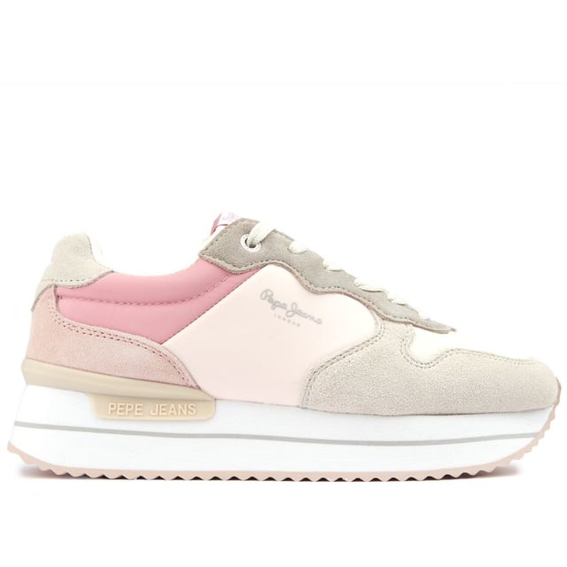 These Running-style Trainers Are The Perfect Blend Of Colourful Sports Performance, Comfort And Fashion-forward Styling. The Pepe Jeans London Rusper Jelly Sneaker Features A Cushioned Insole With A Printed Logo And A Heel Stabiliser With An Embossed Logo, Paired With A Lace-up Closure For The Perfect Fit And Signature Branding On The Side. These Trainers Are Made To Add A Comfy Step And Pop Of Pink To Your Everyday For Happy Feet And A Fashionable Warm Weather Vibe.