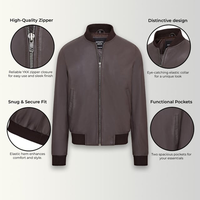 Wir pr�sentieren die Varsity Lederbomberjacke f�r Herren, eine verfeinerte Version der klassischen MA-1 Fliegerjacke. Diese Jacke aus 100 % weichem Lammnappa bietet au�ergew�hnliche Haltbarkeit und einen geschmeidigen Fall. Die sichtbare Rei�verschlussfront verf�gt �ber einen breiten Steppstich-Rei�verschlusssteg, erg�nzt durch Rippstrickkragen, -b�ndchen und -saum f�r zus�tzliche W�rme und eine schlanke Silhouette. Mit vier Taschen � zwei an der Taille und zwei innen, darunter eine sichere Rei�verschlusstasche � kombiniert diese komplett gef�tterte Jacke nahtlos Stil und Funktionalit�t. � Aus 100 % weichem Lammnappa f�r Haltbarkeit und Komfort � Sichtbarer Rei�verschluss vorne mit Steppstich-Rei�verschlusssteg � Rippstrickkragen, -b�ndchen und -saum zur Isolierung � Vier Taschen: zwei an der Taille und zwei innen, eine mit Rei�verschluss � Komplett gef�tterte Innenseite f�r zus�tzliche W�rme und Komfort