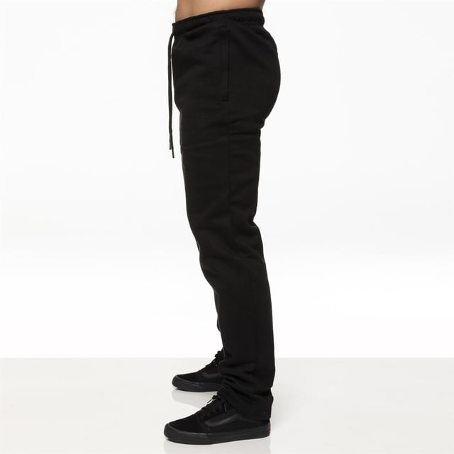 Mens Open Hem Joggers With Zip Pockets In Black
