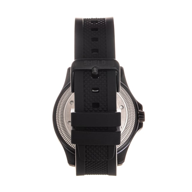 316L roestvrijstalen behuizing van chirurgische kwaliteit; Japans Miyota 2115 quartz uurwerk; Saffiergecoat mineraal kristal; Logo-gegraveerde roestvrijstalen achterkant; Uni-directionele bezel; Geschroefde kroon; Siliconen band; Logo-gegraveerde roestvrijstalen sluiting; Zwitserse Super-LumiNova-wijzers; Zwitserse Super-LumiNova-markeringen; Vergrote datumweergave; 45 mm kastdiameter; 20ATM waterbestendigheid (goedgekeurd voor professioneel diepduiken);
