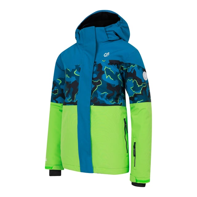 Lining: Polyester. Fabric: Stretch. Design: Camouflage, Colour Block, Logo. Fabric Technology: ARED 30/30, Breathable, Durable, Insulating, PFC Free, PFOA Free, PFOS Free, Showerproof, Stretch, Water Repellent, Waterproof. Cuff: Adjustable, Touch Fastening Tab. Neckline: Hooded. Sleeve-Type: Long-Sleeved. Padded, Scrim Back Panel, Sleeve Patch, Snowskirt, Taped Seams. Hood Features: Elasticated, Foldable, Grown On Hood. Pockets: 2 Side Pockets, 1 Sleeve Pocket, Zip, Stow Pocket, Ski Pass Pocket. Fastening: Full Zip, Stormflap. Please Note: Shockcord Hem Age 7+. Sustainability: Made from Recycled Materials. 13 Years: 32 in. 5-6 Years: 24 in. 9-10 Years: 28.5 in. 11-12 Years: 31 in. 7-8 Years: 26 in. 3-4 Years: 22.5 in.