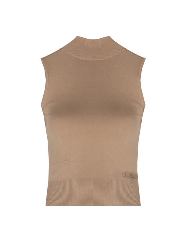 El diseño ajustado resalta la figura, añadiendo elegancia y confianza, perfecto para cualquier ocasión, desde encuentros casuales hasta salidas más formales.

Con cuello alto que añade clase y calidez, y al mismo tiempo constituye un acento de moda, combinando perfectamente con diferentes estilos.

Sin mangas, lo que hace que este producto sea la elección ideal para los días más cálidos, proporcionando comodidad y libertad de movimiento.

El bajo terminado en elástico, que asegura un ajuste perfecto y un look elegante, al mismo tiempo enfatiza la figura.

El tejido fino y elástico hace que el producto sea extremadamente cómodo y agradable de llevar, adaptándose perfectamente a la forma del cuerpo.

En la parte inferior izquierda, el nombre de la marca destaca sutilmente la calidad y el prestigio del producto, añadiéndole un carácter único.

Fabricado con tejido de alta calidad LENZING™ ECOVERO™ - un material respetuoso con el medio ambiente, lo que hace que el producto no solo sea estiloso, sino también ecológico, apoyando el desarrollo sostenible.
