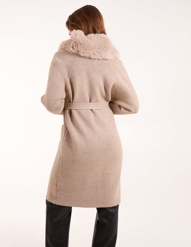 Faux fur pocket 2024 cardigan