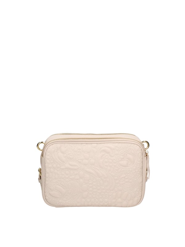 Bolso bandolera para mujer. El cierre es con cremallera. Los bolsillos internos son uno con cremallera y otro abierto. Los bolsillos externos están ausentes. La bandolera es de ecopiel. Falta el mango. Hay dos compartimentos internos. El material exterior es 100% Poliuretano. Internamente es 100% Poliéster. Medidas: 25x17x8 cm. Producto de moda