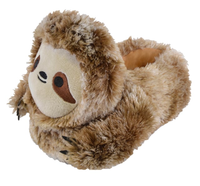 Kids Sloth Slippers – Dotted Sole – Brown – 4 Sizes Available – Nice & Soft – Warm & Cosy – 3D Designs – Microsuede – Slip On – Fun Christmas Present – Cushioned – Machine Washable