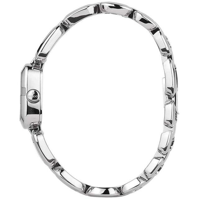 Strap Material Silver Strap Colour Silver Dial Pattern Mother of Pearl Indices Diamond Markers Year Manufactured 2020-Now Dial Colour Mother of pearl Customised No Band/Strap Bracelet Vintage No Department Unisex Adult, Women Case Colour Silver Lug Width 14 mm Bezel Type Fixed Watch Shape Round Style Dress/Formal Features 12-Hour Dial Case Size 24 mm Case Material Stainless Steel Bezel Colour Silver Movement Quartz (Battery) Water Resistance 30 m (3 ATM) Seller Warranty Yes With Papers Yes Reference Number YA125502 Brand Gucci Type Wristwatch Model Gucci G Collection Theme Awareness With Original Box/Packaging Yes Case Finish Polished Country/Region of Manufacture Switzerland Display Analogue EAN 731903327306