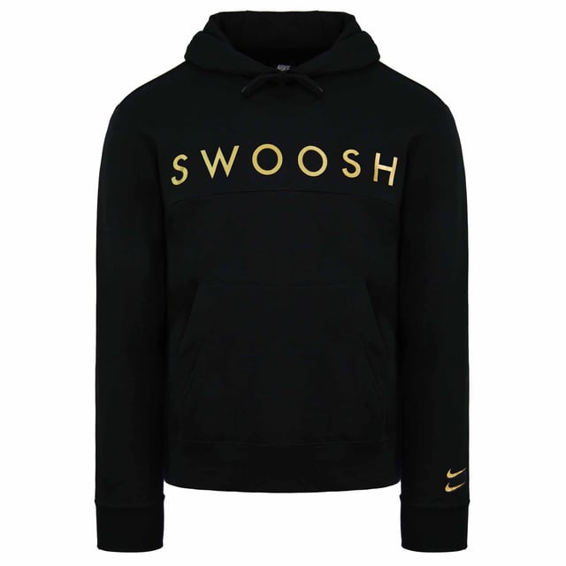 Nike Standard Fit Swoosh Logo Langarm Pullover Schwarzer Herren Hoodie DC2587 010