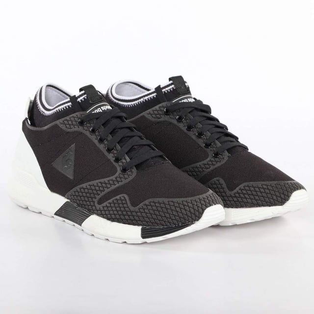 Le Coq Sportif Omicron Tech Modern Lace-Up Black Synthetic Mens Trainers 1810150