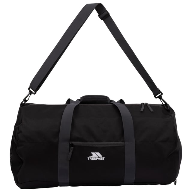 100% Polyester. Gewebe: PVC-beschichtet. Marke: Trespass. Reißverschluss. Design: Logo, Unifarben. Taschenmerkmale: verstellbarer Schulterriemen, Trageschlaufen, Schuhabteil. Fächer: 1 Hauptfach. Kapazität: 70 L. Taschenart: Zwei Taschen, Reißverschluss, Netztasche, 1 Innentasche.