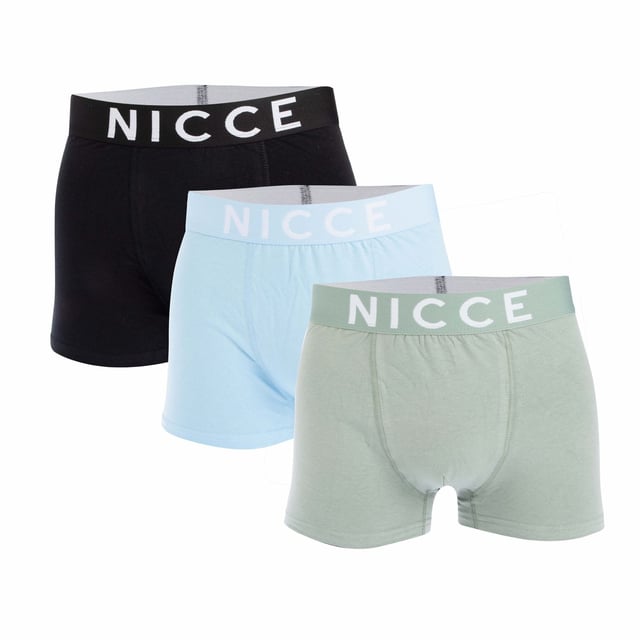 Men's NICCE Jayden 3 Pack Boxer Shorts.- NICCE signature elastic waistband.- Stretch cotton comfort fabric.- 95% Cotton, 5% Elastane. Ref: NC2T128823.