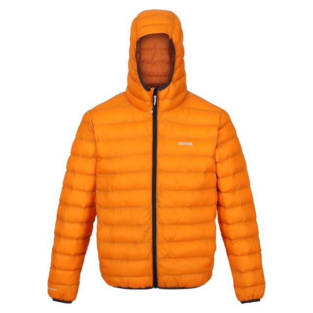 Material: 100% Polyamide. Fabric: Baffled, Synthetic Down Touch. Design: Logo. Fabric Technology: DWR Finish, Insulating, Lightweight. Neckline: Hooded. Sleeve-Type: Long-Sleeved. Padded. Cuff: Stretch Binding. Hood Features: Grown On Hood, Stretch Binding. Pockets: 2 Lower Pockets, Zip. Fastening: Full Zip. Hem: Stretch Binding. Denier: 20D. Sustainability: Feather-Free, Made from Recycled Materials.