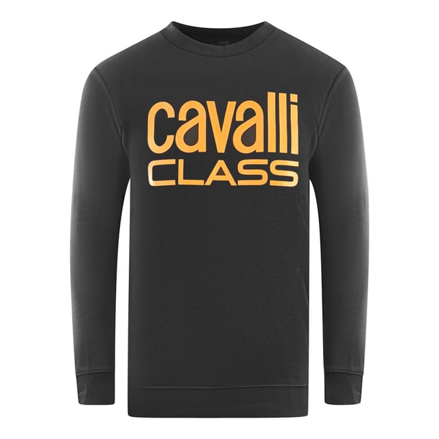 Sudadera negra con logotipo de la marca Cavalli Class Bold. Sé la envidia de la multitud con este jersey negro con logo estampado Cavalli Class. Demuestra tu amor por el estilo y la moda con el llamativo logotipo de la marca. Déjate destacar con esta elegante prenda. Cuello, puños y cintura elásticos, sudadera negra Cavalli Class. 60% Algodón 40% Poliéster. Ajuste regular, se ajusta a la talla real. Código de estilo: RXT65C CF062 05051