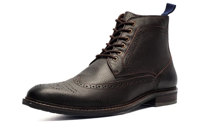Fusing together a mid-silhouette with premium quality craftmanship for a contemporary, on-trend package, the Catesby England mens Redheugh brogue boot is the ideal choice for formal or casual wear. Crafted from a high-end leather upper and finished with leather overlays, these Catesby England boots are designed to fit and feel great around the foot, keeping feet in comfort and style throughout the day.
 - Premium leather upper
 - Classic brogue-style detailing
 - Soft textile lining
 - Full lace up system
 - Heel Pull Tab
 - Durable outsole delivers grip on a multitude of surfaces
 
 Please Note: Any excess residue which appears around the sole unit of the shoe is a natural occurrence and will not affect the performance of the boot