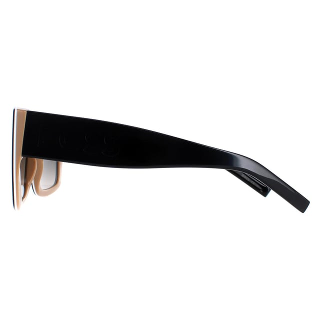 Die Hugo Boss BOSS 1454/N/S SDK PR mix black grey gradient Sonnenbrille ist eine dicke, rechteckige Brille aus leichtem Acetat. Das Hugo Boss-Logo ist auf den Bügeln eingraviert, um die Authentizität zu unterstreichen.