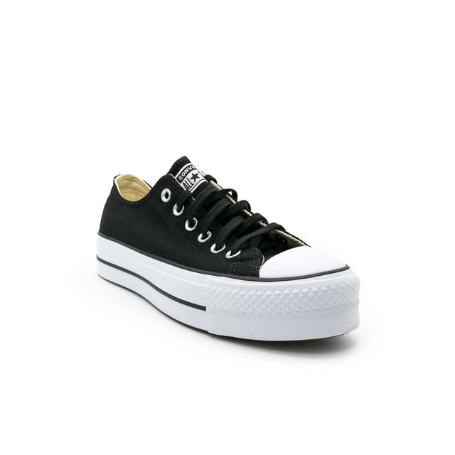 Especificaciones: Zapatillas de plataforma de lona con logo aplicado en la lengüeta Parte superior: Lona ligera y duradera Cordones: Cordones planos Tipo de suela: Suela de goma de doble capa que agrega altura.