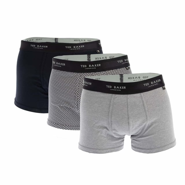 3 Pack of Cotton Trunks.- Branded elasticated waistband.- Stretch fabric.- Comes in Ted Baker branded packaging.- 95% cotton  5% elastane.- S = 28-30in- M = 32-34in- L = 36-38in- XL = 40-42in- Ref: TBB02NGYWe regret that underwear is non-refundable due to hygiene reasons.