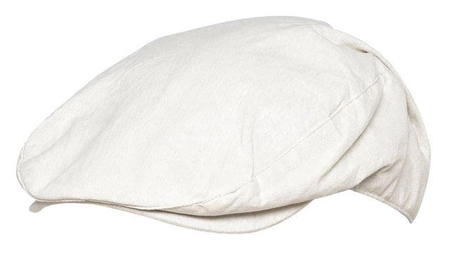 Mens Linen Flat Cap in Cream Denim Cream