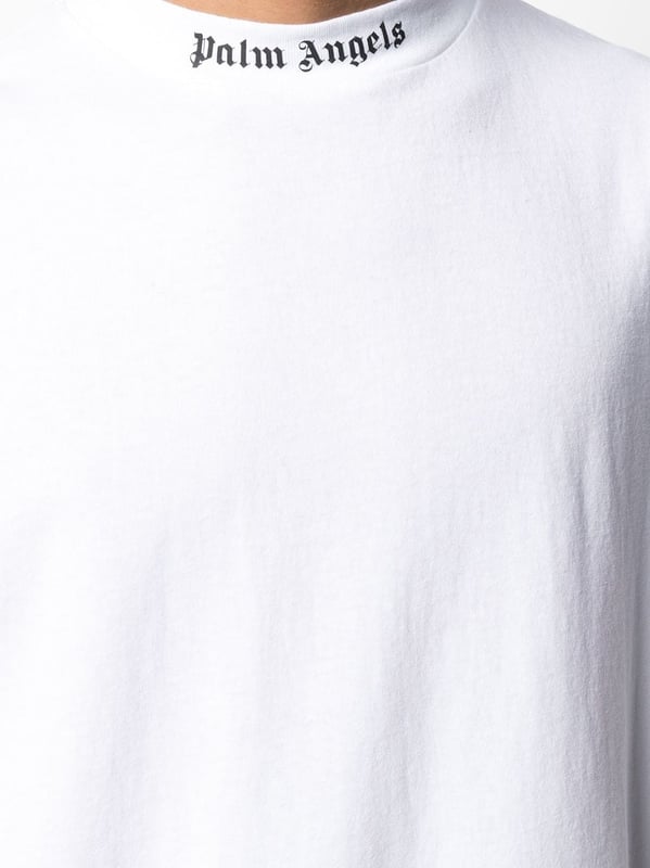 Palm Angels Oversized Mock Neck T shirt in White