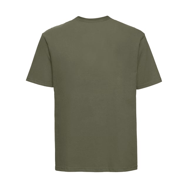 100% Ringspun Cotton. Design: Plain. Neckline: Crew Neck, Knitted, Ribbed. Sleeve-Type: Short-Sleeved. Fabric Technology: Durable. Taped Shoulders, Tubular. 180gsm. Sustainability: Better Cotton Initiative, Oeko-Tex Standard 100 Certified, WRAP Certified.