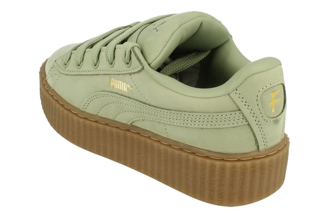 Puma Creeper Phatty Nubuck Unisex Trainers 396813   - Green Fog Puma Gold 02