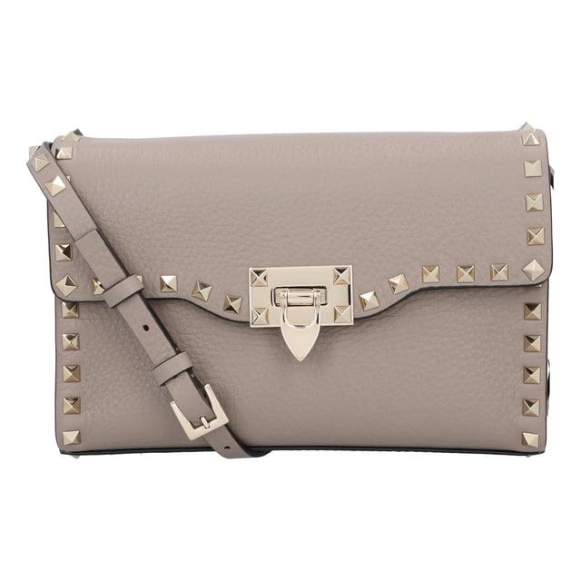 【VALENTINO】ROCKSTUD CROSSBAG Valentino Pebbled Leather Rockstud Crossbody Bag